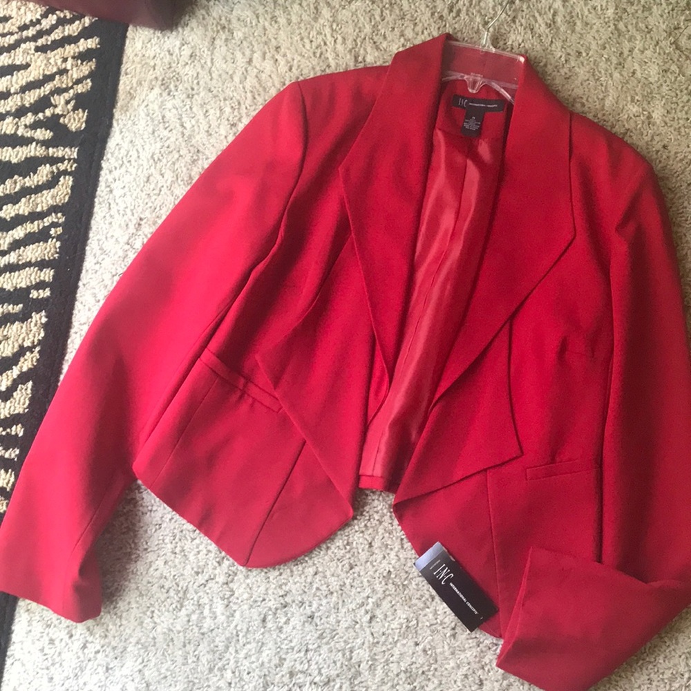 Women’s long sleeve red blazer jacket size M